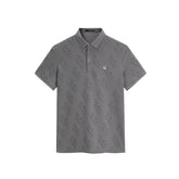 Men's Cooling Polo Shirt with All-Over Letter Print
